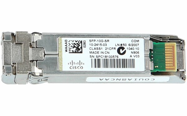 Cisco - SFP-10G-SR= - SFP+ transceiver module - 10 GigE - 10GBase-SR - LC/PC multi-mode - bis zu 300 m - 850 nm