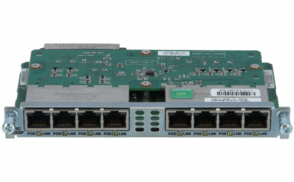 Cisco -  EHWIC-D-8ESG-P= -  Eight port 10/100/1000 Ethernet switch interface card w/ PoE