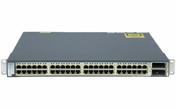 Cisco -  WS-C3750E-48PD-S -  Catalyst 3750E 48 10/100/1000 PoE+2*10GE(X2),750W,IPB s/w