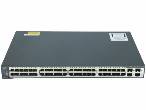 Cisco -  WS-C3750V2-48PS-S -  Catalyst 3750V2 48 10/100 PoE + 4 SFP Standard Image