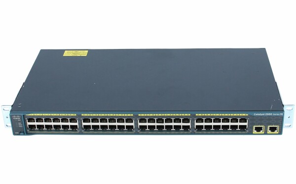 Cisco -  WS-C2960-48TT-S -  Catalyst 2960 48 10/100 + 2 1000BT LAN Lite Image