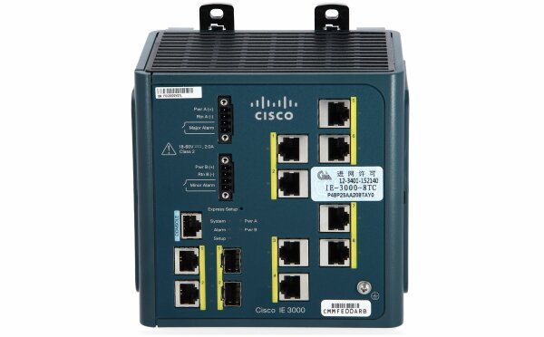 Cisco -  IE-3000-8TC -  Cisco IE 3000 Switch, 8 10/100 + 2 T/SFP