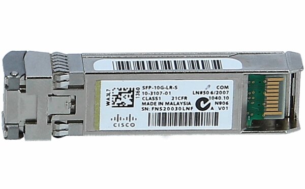 Cisco - SFP-10G-LR-S= - SFP+ transceiver module - 10 GigE - 10GBase-LR - LC/PC single-mode - bis zu 10 km - 1310 nm