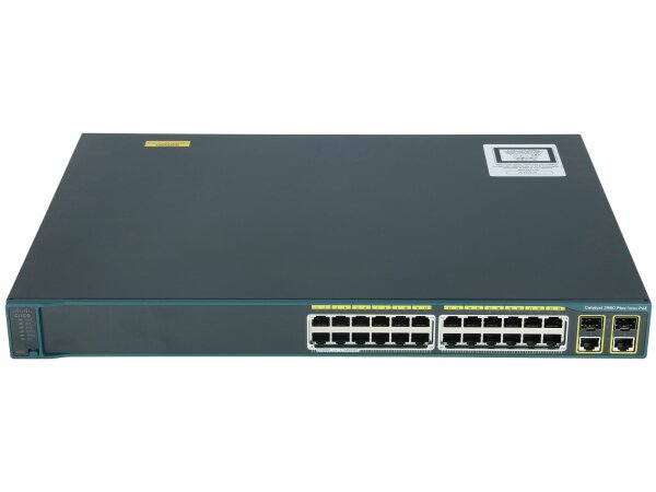 Cisco -  WS-C2960+24LC-S -  Catalyst 2960 Plus 24 10/100 (8 PoE) + 2 T/SFP LAN Lite