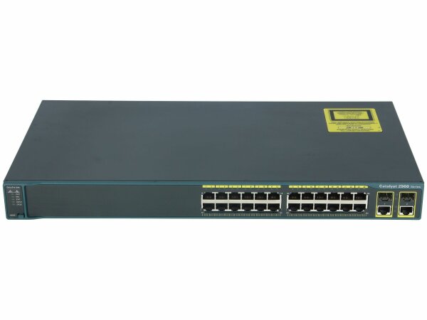 Cisco -  WS-C2960-24LC-S -  Catalyst 2960 24 10/100 (8 PoE) + 2 T/SFP LAN Lite Image