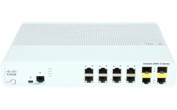 Cisco -  WS-C2960C-8TC-L -  Catalyst 2960C Switch 8 FE, 2 x Dual Uplink, Lan Base