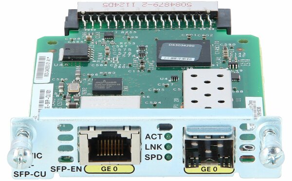 Cisco -  EHWIC-1GE-SFP-CU= -  EHWIC 1 port dual mode SFP(100M/1G) or GE(10M/100M/1G) Spare