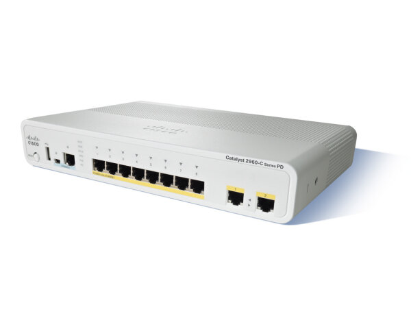 Cisco -  WS-C2960CPD-8TT-L -  Catalyst 2960C PD Switch 8 FE, 2 x 1G, LAN Base