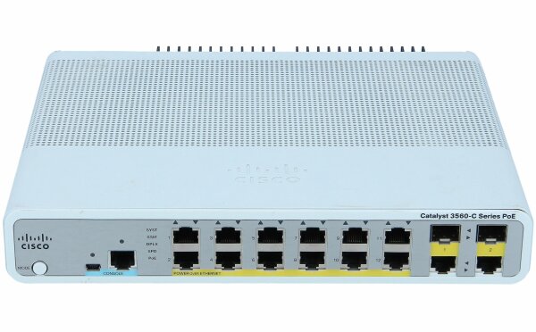 Cisco -  WS-C3560C-12PC-S -  Catalyst 3560C Switch 12 FE PoE, 2 x Dual Uplink, IP Base