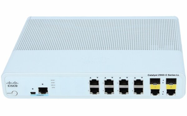 Cisco -  WS-C2960C-8TC-S -  Catalyst 2960C Switch 8 FE, 2 x Dual Uplink, Lan Lite