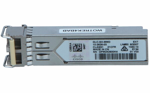 Cisco - GLC-SX-MMD= - SFP (mini-GBIC) transceiver module - GigE - 1000Base-SX - LC/PC multi-mode - bis zu 1 km - 850 nm