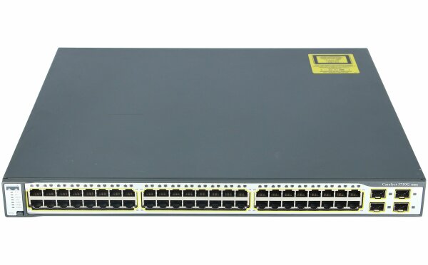 Cisco -  WS-C3750G-48TS-S -  Catalyst 3750 48 10/100/1000T + 4 SFP Standard Multilayer