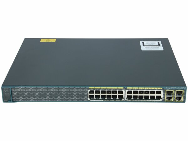 Cisco -  WS-C2960+24PC-S -  Catalyst 2960 Plus 24 10/100 PoE + 2 T/SFP LAN Lite