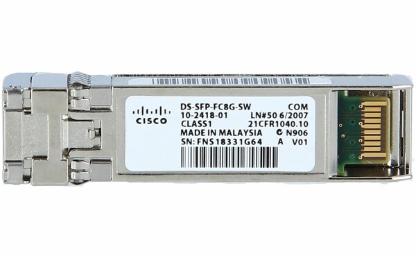 Cisco -  DS-SFP-FC8G-SW= -  8 Gbps Fibre Channel SW SFP+, LC, Spare