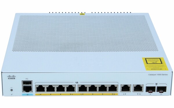 Cisco - C1000-8FP-2G-L - Catalyst 1000 8port GE, Full POE, 2x1G SFP Ref