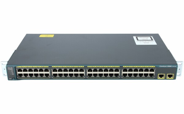 Cisco -  WS-C2960-48TT-L -  Catalyst 2960 48 10/100 Ports + 2 1000BT LAN Base Image