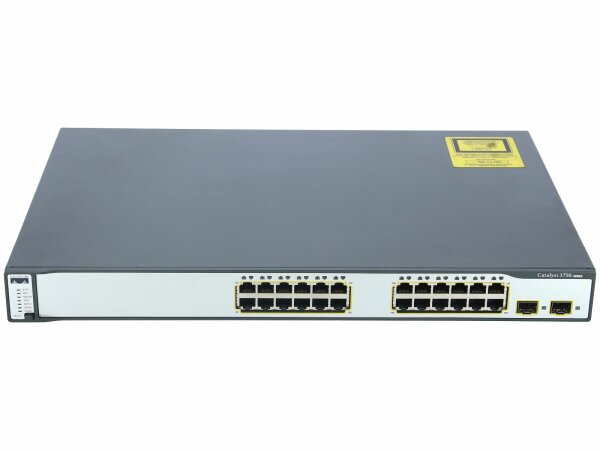 Cisco -  WS-C3750-24TS-S -  Catalyst 3750 24 10/100 + 2 SFP Standard Multilayer Image