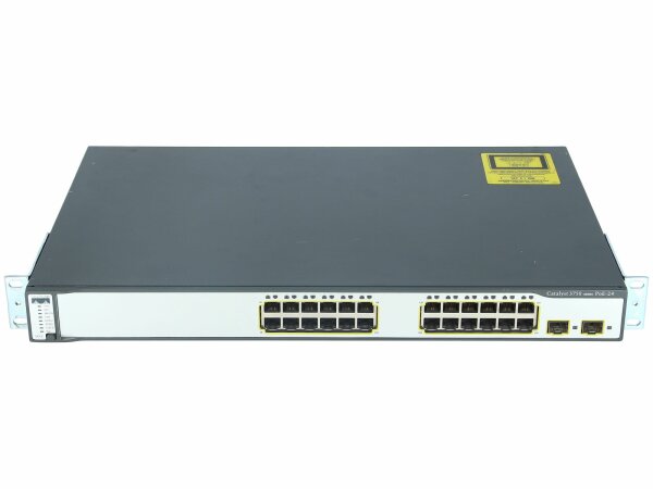 Cisco -  WS-C3750-24PS-S -  Catalyst 3750 24 10/100 PoE + 2 SFP Standard Image